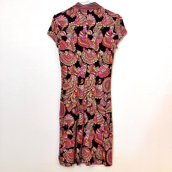 Trina Turk Women's Notch Neck Zinnia Paisley Multicolor Dress Size 0 - Picture 3 of 4